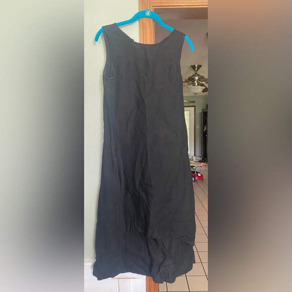 Black Linen Sleeveless Dress - Picture 1 of 1